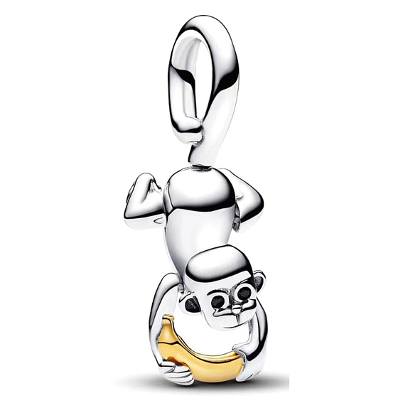 Charms Sterling Silber 925 Freundlicher Affe, Tierarmbandanhänger