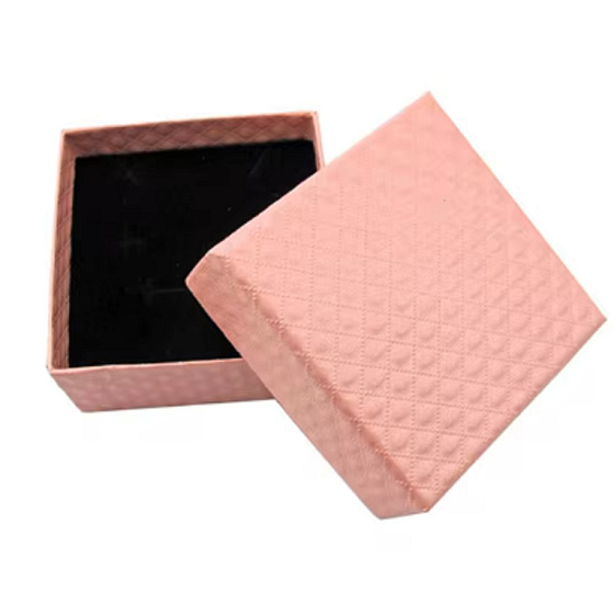 Geschenkbox aus strukturiertem Papier mit Schwamm für Schmuck orange 5,1 x 5 x 3,3 cm 1 Stück