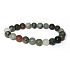 Heliotrop / Blutstein mattes Armband elastischer Naturstein, Kugel 8 mm / 16 -17 cm, Stein des Mutes