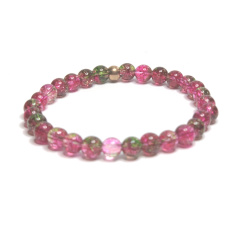 Quarz rot Armband elastisch Naturstein, Kugel 6 mm / 16-17 cm, die perfekte Heiler