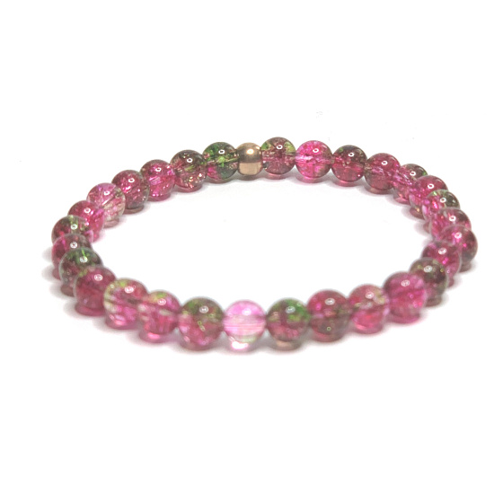 Quarz rot Armband elastisch Naturstein, Kugel 6 mm / 16-17 cm, die perfekte Heiler