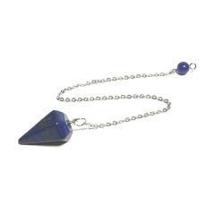 Lapislazuli Pendel Naturstein 2,5 cm + 18 cm Kette mit Perle, Harmonie Stein