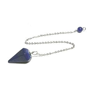 Lapislazuli Pendel Naturstein 2,5 cm + 18 cm Kette mit Perle, Harmonie Stein