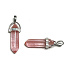Kristall rosa Pendel sechseckiger Anhänger Naturstein 41 x 13 mm, Stein der Steine