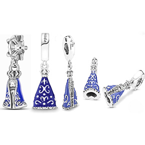 Sterling Silber 925 Religiöse Sprüche Nossa Senhora Aparacida, Armband-Anhänger