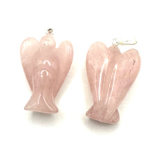 Rose Angel Anhänger Protector Anhänger Naturstein 25 mm, Stein der Liebe