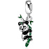 Charms Sterling Silber 925 Panda auf Zweig, Tierarmband-Anhänger