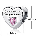 Charm Sterlingsilber 925 Enkelin liebt dich für immer Herz, Perle für Armband Familie