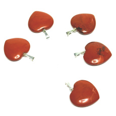 Jaspis roter Herzanhänger Naturstein, 2 cm 1 Stück, Vollpflege Stein