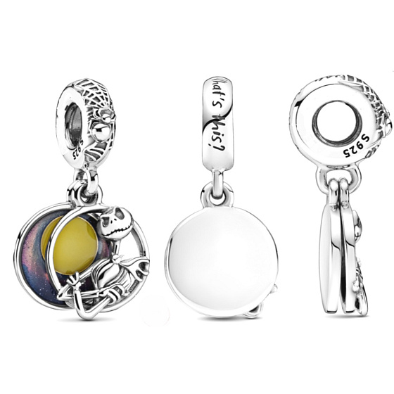 Charms Sterling Silber 925 Jack Skellington - Nightmare before Christmas, 2in1 Weihnachtsarmband Anhänger