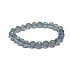 Kristall Aqua aura blau facettiert semi-metallisch, Armband elastisch Naturstein, Perle 8 mm / 16 - 17 cm, Stein Steine