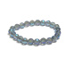 Kristall Aqua aura blau facettiert semi-metallisch, Armband elastisch Naturstein, Perle 8 mm / 16 - 17 cm, Stein Steine