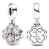 Sterling Silber 925 Friendship Quatrefoil - Glücklich, dich zu haben, Freundschaftsarmband-Anhänger