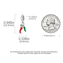 Sterling Silber 925 Chilischote - für Liebhaber der guten Küche, 2in1-Anhänger für Armband, Essen und Trinken