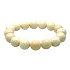 Elastisches Elfenbeinarmband aus natürlichem Elfenbein, Kugel 12 mm / 16-17 cm