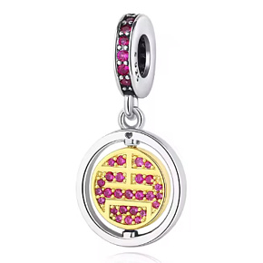 Charm Orientální Shou, dlouhověkost, zlatý kruh života, přívěsek na náramek cestování
