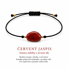 Jaspis červený – Síla minerálů | Nastavitelný šňůrkový náramek | Symbol vytrvalosti