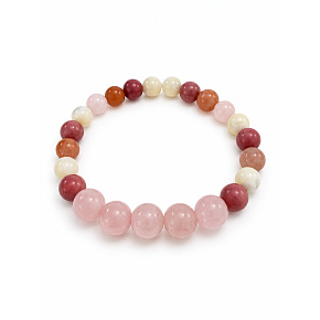 Armband mit Geschichte – Ich liebe dich, Mama, natürliche Mineralien, Kugel 8 mm / Handgelenk 16–18 cm