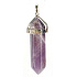 Amethyst Pendel Sechseck Anhänger Naturstein 41 x 13 mm, Stein der Könige und Bischöfe