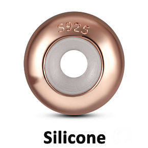 Charme Sterling Silber 925 Stopper Stopper rosa, Perle am Armband