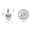 Charms Sterling Silber 925 Spinne, Schwarze Witwe mit rosa und weißen Zirkonia, Tierarmbandanhänger