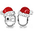 Charms Sterling Silber 925 Eule mit Weihnachtsmannmütze, Perle für Armband Weihnachten