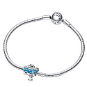 Charme Sterling Silber 925 Kreuzfahrtschiff Anlegestelle Perle auf Reise-Armband