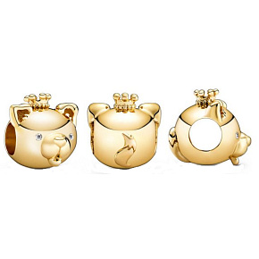 Charm Sterling Silber 925 Hund ist das elfte Tier im 12-Jahres-Zyklus des chinesischen Tierkreiszeichens, Perle für Armband