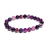 Achat lila Armband elastisch Naturstein, Kugel 8 mm / 16 - 17 cm