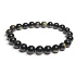 Obsidian Goldarmband elastisch Naturstein, Kugel 8 mm / 16-17 cm, Rettungsstein
