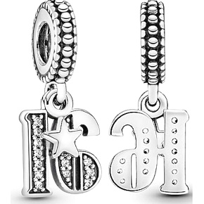 Charme Sterling Silber 925 18 Jahrestag, Anhänger am Armband