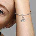 Charm Sterling Silber 925 Mein Baby, Familie Charm mit Schuhe, Flasche und Herz 3in1, Anhänger für Armband Familie
