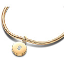 Charme Sterling Silber 925 Gold Medaillon Schlüsselanhänger Armband Liebe