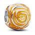Charm Sterlingsilber 925 Gelbe Rose in Blüte, Perle für Armband Natur