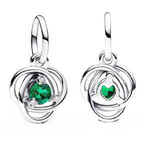 Charme Sterling Silber 925 Grün Ewigkeit Kreis Mai, Anhänger am Armband Symbol Charme Sterling Silber 925 Grün Ewigkeit Kreis Mai, Anhänger am Armband Symbol