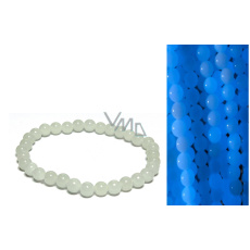 Jade Luminois Light Phosphoreszierend, blaues Leuchten im Dunkeln, Armband elastisch Naturstein, Perle 6 mm / 16 - 17 cm Jade Luminois Light Phosphoreszierend, blaues Leuchten im Dunkeln, Armband elastisch Naturstein, Perle 6 mm / 16 - 17 cm