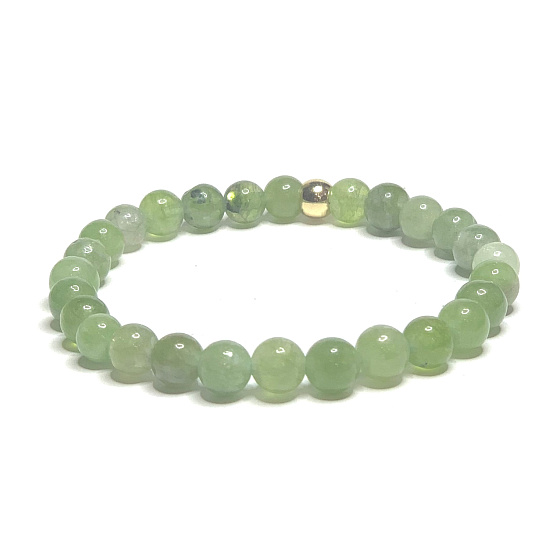 Turmalin Verdelit grün Armband elastisch Naturstein, Kugel 6 mm / 16 - 17 cm, Hüter der guten Laune