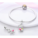 Sterling Silber 925 Sisters Forever, Beste Freunde 2in1 Familienarmband-Anhänger