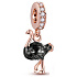 Charm Sterling Silber 925 Strauß rosé vergoldet, Tierarmband Anhänger