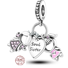 Charm Sterling Silber 925 Geschwister Schwestern 3in1, Familienarmband Anhänger Charm Sterling Silber 925 Geschwister Schwestern 3in1, Familienarmband Anhänger