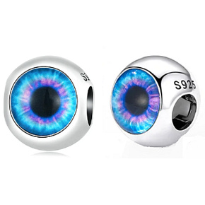 Charme Sterling Silber 925 Auge, Perle auf Armband Symbol