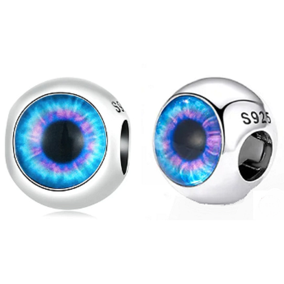 Charme Sterling Silber 925 Auge, Perle auf Armband Symbol