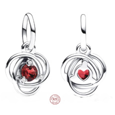 Charme Sterling Silber 925 Rot Kreis der Ewigkeit Juli, Anhänger Armband Symbol