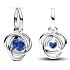 Charme Sterling Silber 925 Blauer Kreis der Ewigkeit leuchtend, Anhänger am Armband Symbol