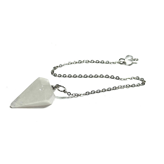 Kristallpendel Naturstein 2,5 cm + 18 cm Kette mit Perle, Steinen