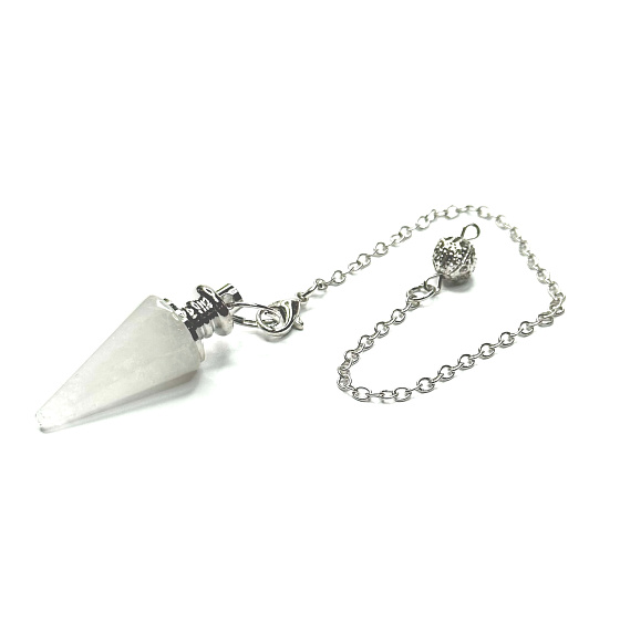 Kristallpendel Naturstein 3,5 cm + Kette mit Kugel 18 cm, Steinen