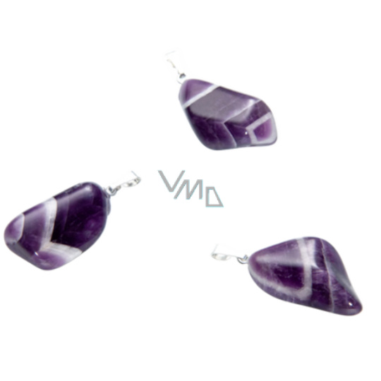 Amethyst Zebra Sambia Trommel Anhänger Naturstein M, ca. 2,5 cm, Stein der Könige und Bischöfe Amethyst Zebra Sambia Trommel Anhänger Naturstein M, ca. 2,5 cm, Stein der Könige und Bischöfe