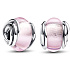 Charme Sterling Silber 925 Rosa Murano Glasperle auf Armband Symbol