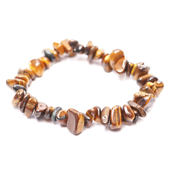 Tigerauge Armband elastisch gehackter Naturstein 16 cm, für Kinder, Stein der Sonne und Erde, bringt Glück und Reichtum