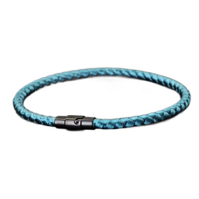 Lanový Magnetický náramek – světle modrý 21,5 cm x 4 mm, unisex